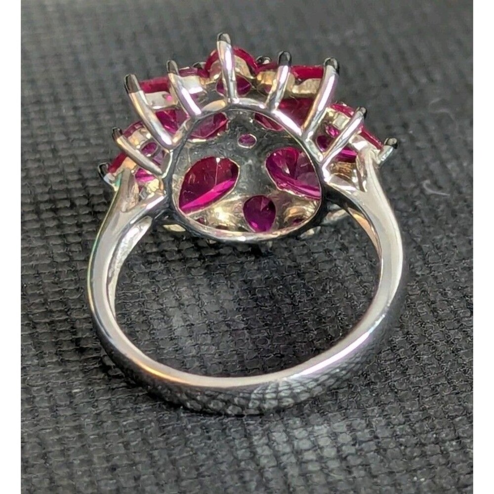 Lab Created Ruby Cocktail Ring - Size 9.5 - image 3